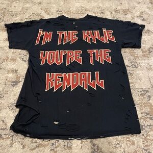 Kylie Jenner Shop Black Large 'I'm The Kylie Your The Kendall Distress T-Shirt